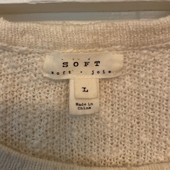 joie scoop neck striped sweater w/ fringe - Picture 4 of 4